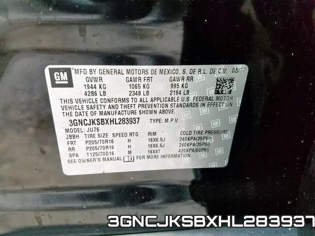 3GNCJKSBXHL283937 фото 2