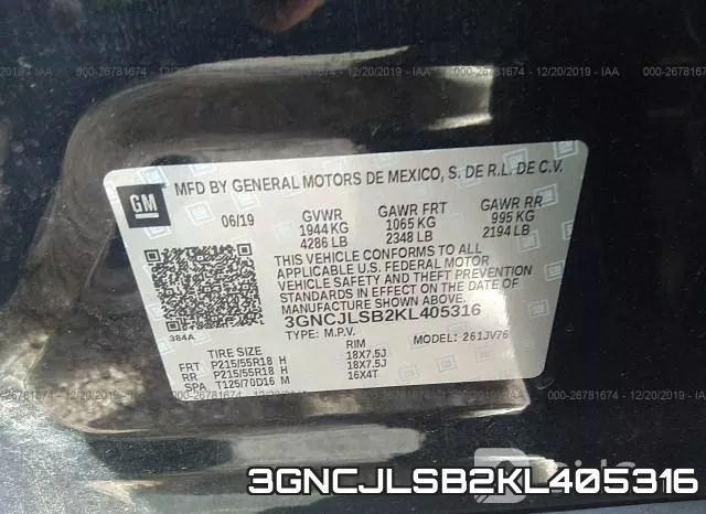 3GNCJLSB2KL405316 фото 10