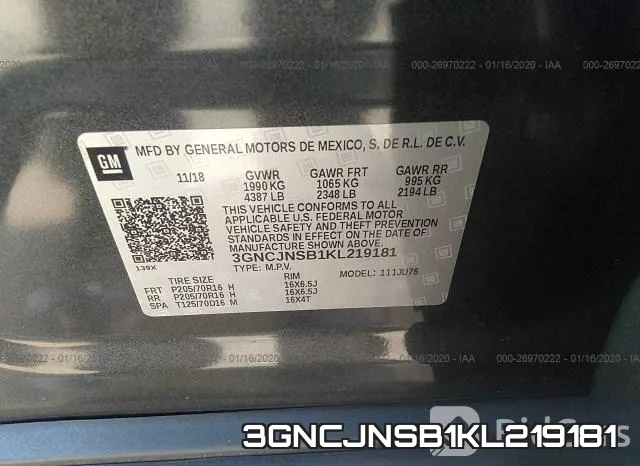 3GNCJNSB1KL219181 фото 10