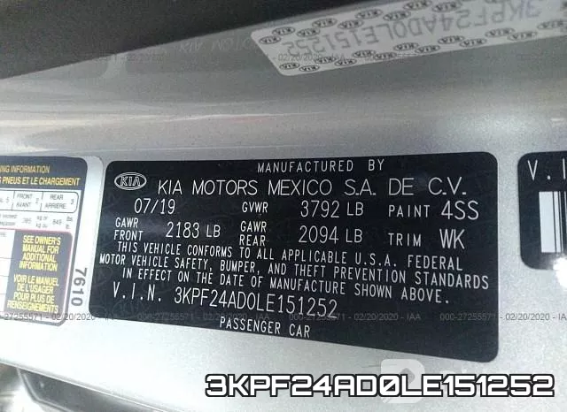 3KPF24AD0LE151252 фото 10