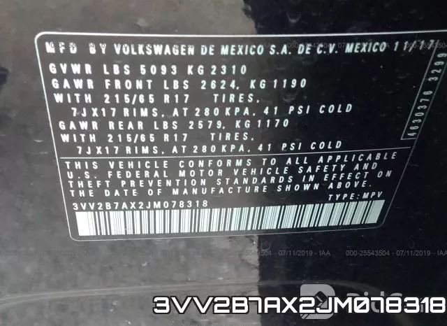 3VV2B7AX2JM078318 фото 10