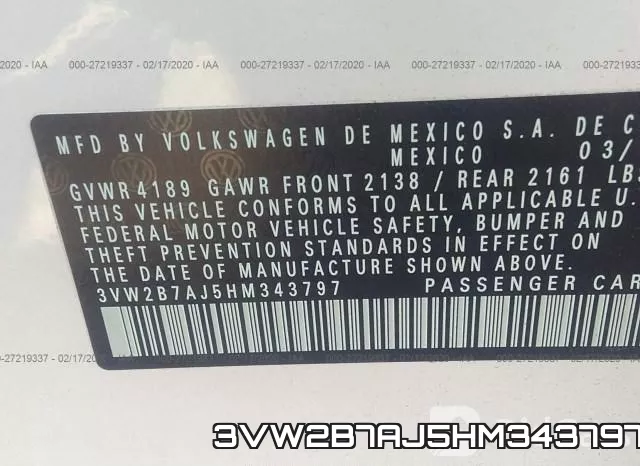 3VW2B7AJ5HM343797 фото 10