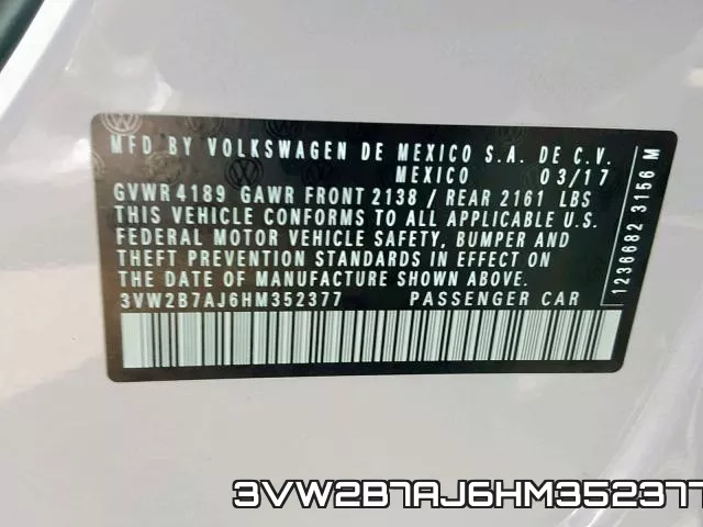 3VW2B7AJ6HM352377 фото 2