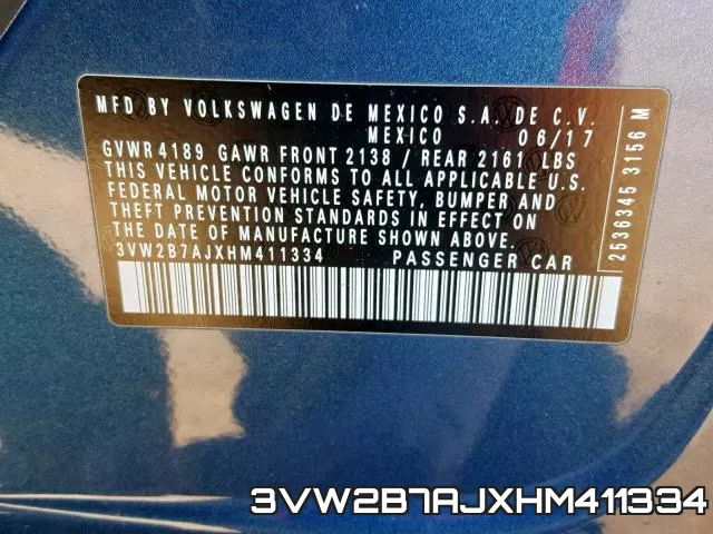 3VW2B7AJXHM411334 фото 2
