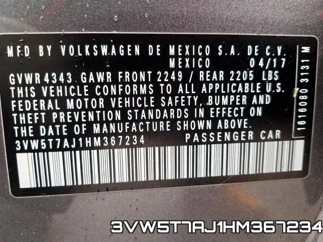 3VW5T7AJ1HM367234 фото 2