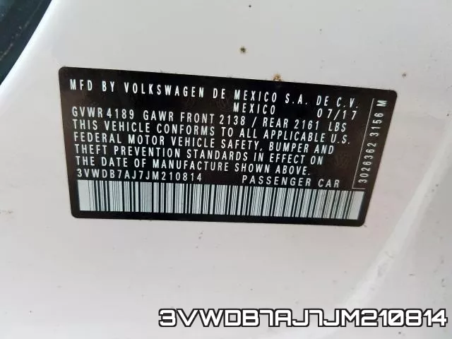 3VWDB7AJ7JM210814 фото 2
