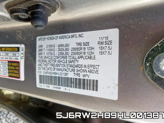 5J6RW2H89HL001387 фото 2
