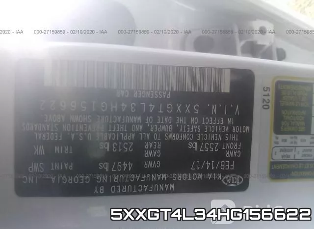 5XXGT4L34HG156622 фото 10