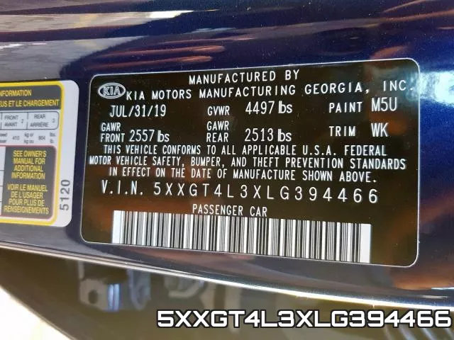 5XXGT4L3XLG394466 фото 2