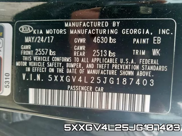 5XXGV4L25JG187403 фото 2