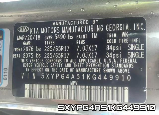 5XYPG4A51KG449910 фото 10