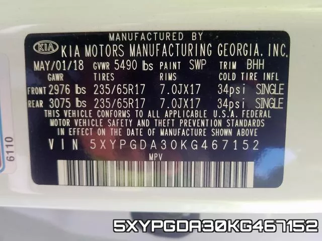 5XYPGDA30KG467152 фото 2