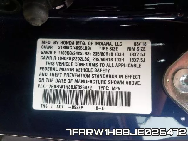 7FARW1H88JE026472 фото 2
