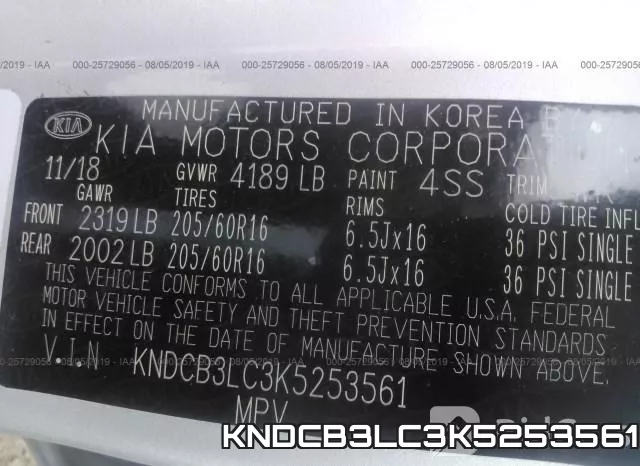 KNDCB3LC3K5253561 фото 10