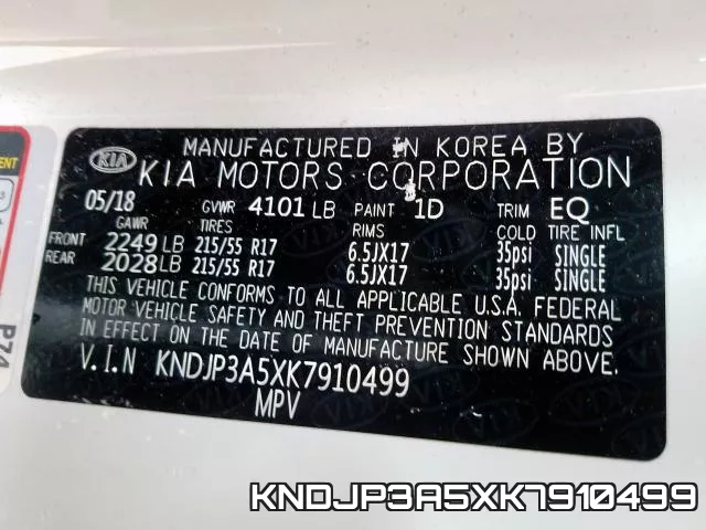 KNDJP3A5XK7910499 фото 2