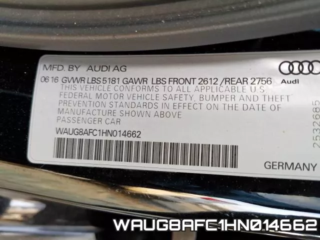 WAUG8AFC1HN014662 фото 2