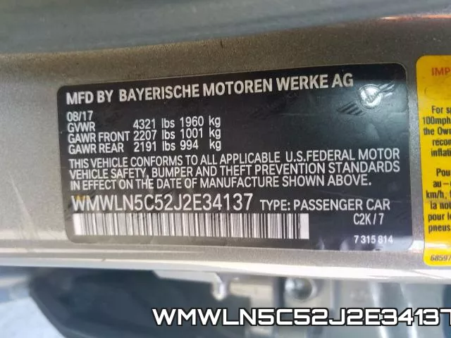 WMWLN5C52J2E34137 фото 2