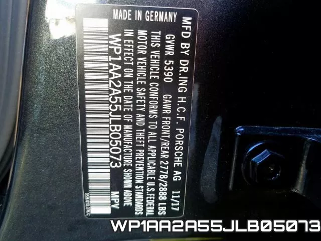 WP1AA2A55JLB05073 фото 2