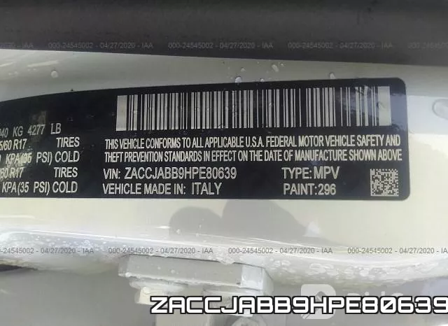 ZACCJABB9HPE80639 фото 10