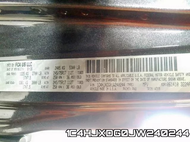 1C4HJXDG0JW240244 фото 2