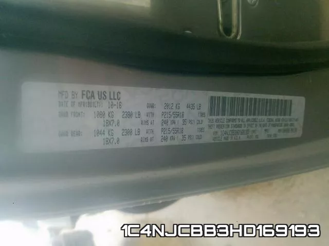 1C4NJCBB3HD169193 фото 2