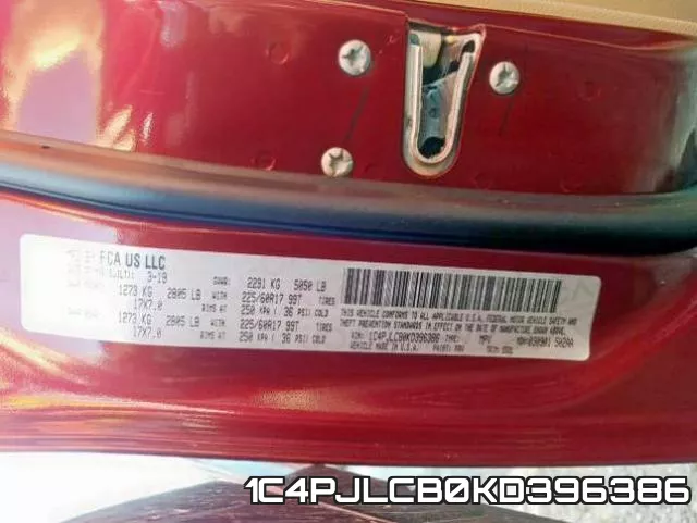 1C4PJLCB0KD396386 фото 2