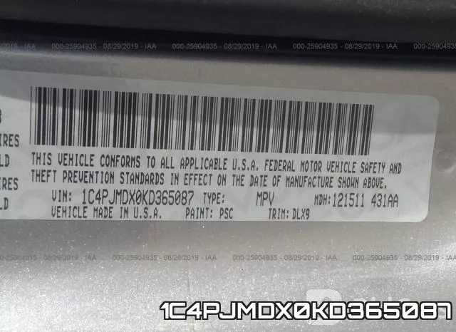 1C4PJMDX0KD365087 фото 10