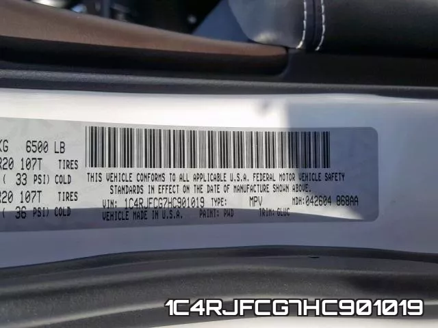 1C4RJFCG7HC901019 фото 2