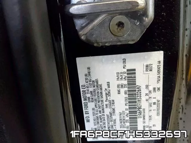 1FA6P8CF1H5332697 фото 2