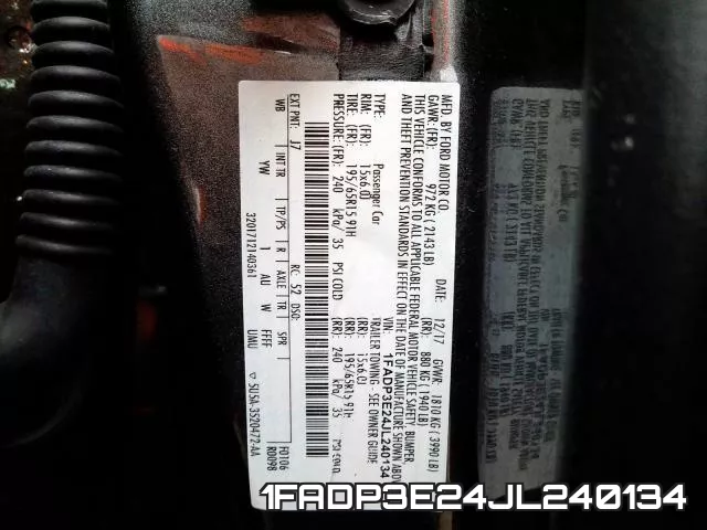 1FADP3E24JL240134 фото 2