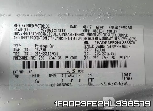 1FADP3FE2HL338579 фото 10
