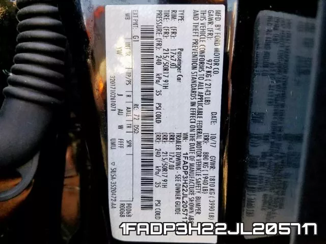 1FADP3H22JL205717 фото 2