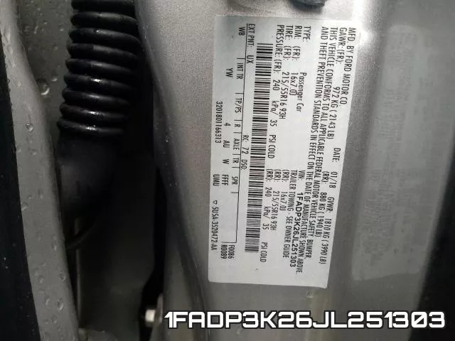 1FADP3K26JL251303 фото 2
