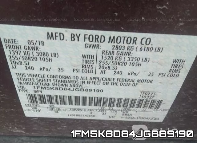 1FM5K8D84JGB89190 фото 10