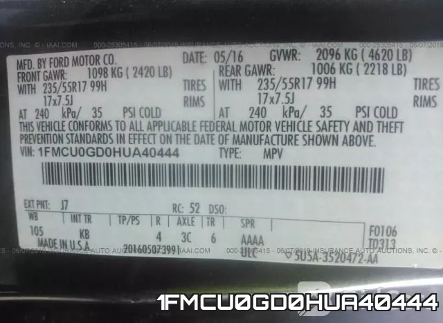 1FMCU0GD0HUA40444 фото 10