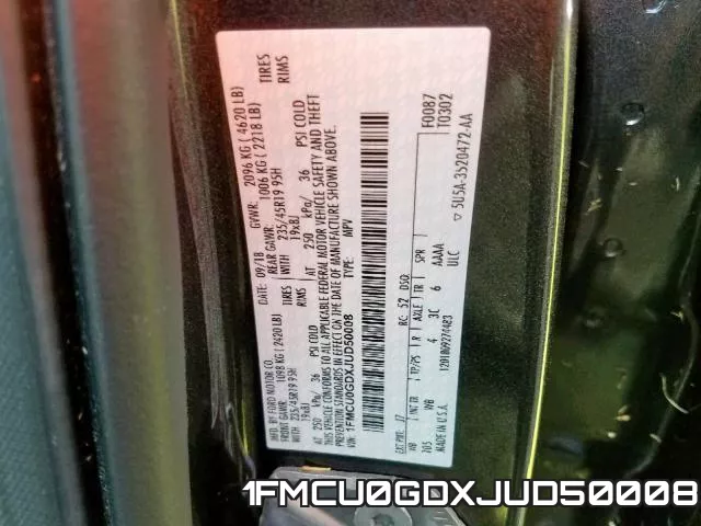 1FMCU0GDXJUD50008 фото 2
