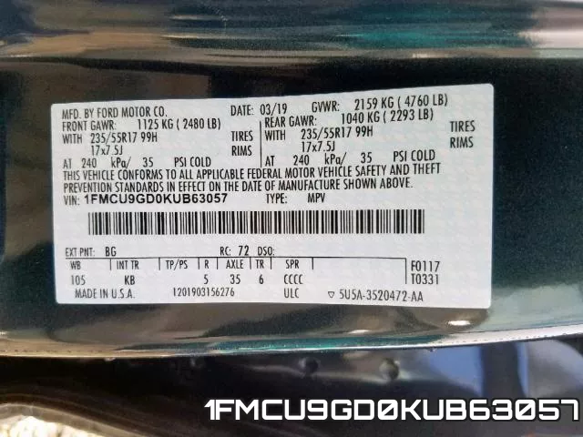 1FMCU9GD0KUB63057 фото 2