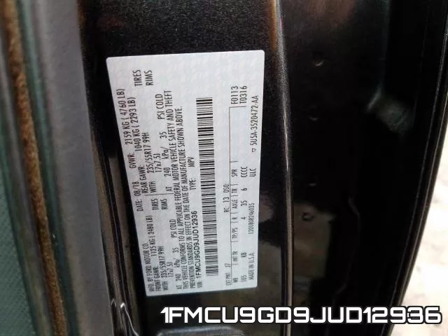 1FMCU9GD9JUD12936 фото 2