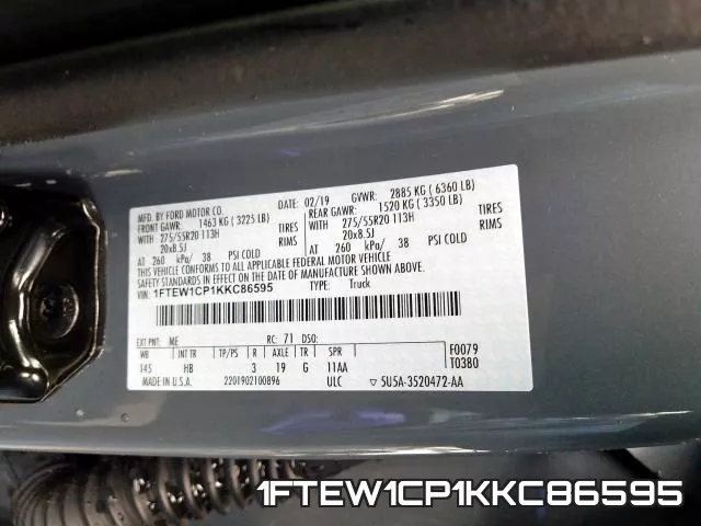 1FTEW1CP1KKC86595 фото 2