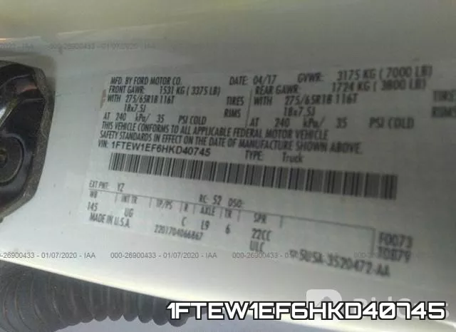 1FTEW1EF6HKD40745 фото 10