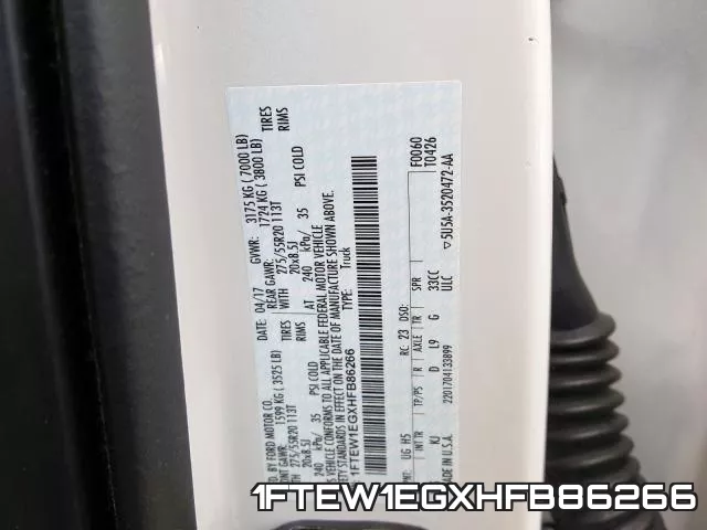 1FTEW1EGXHFB86266 фото 2