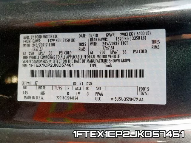 1FTEX1CP2JKD57461 фото 2