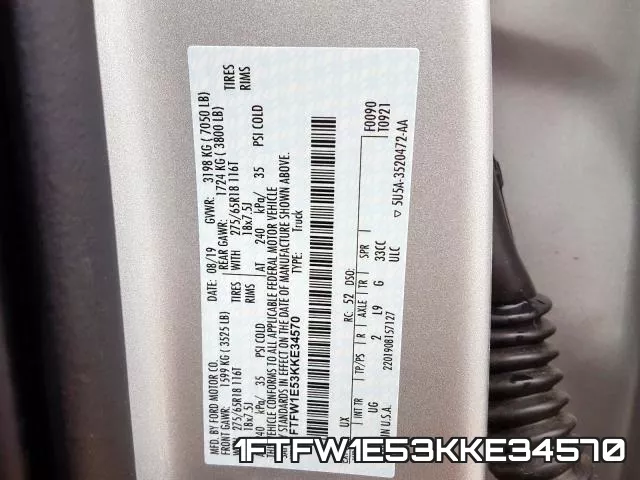 1FTFW1E53KKE34570 фото 2