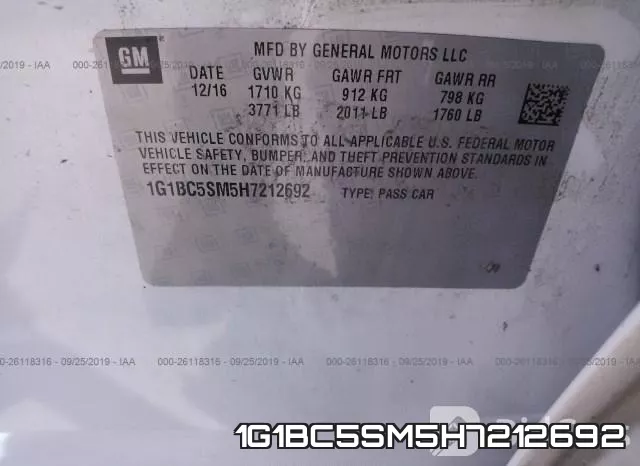1G1BC5SM5H7212692 фото 10