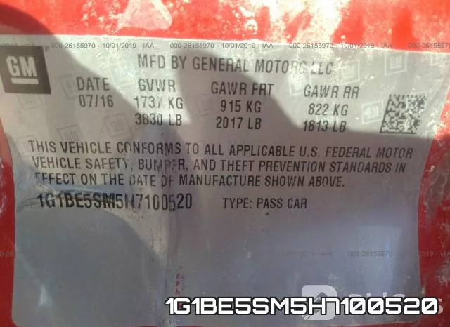 1G1BE5SM5H7100520 фото 10