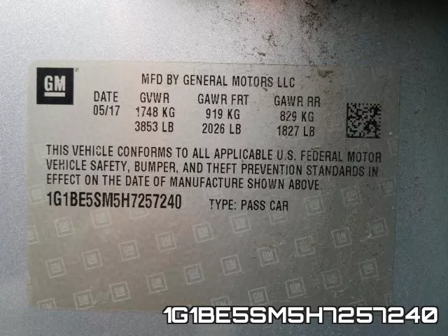 1G1BE5SM5H7257240 фото 2
