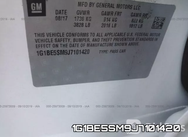 1G1BE5SM9J7101420 фото 10