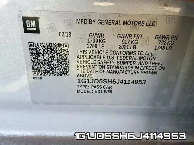 1G1JD5SH6J4114953 фото 2
