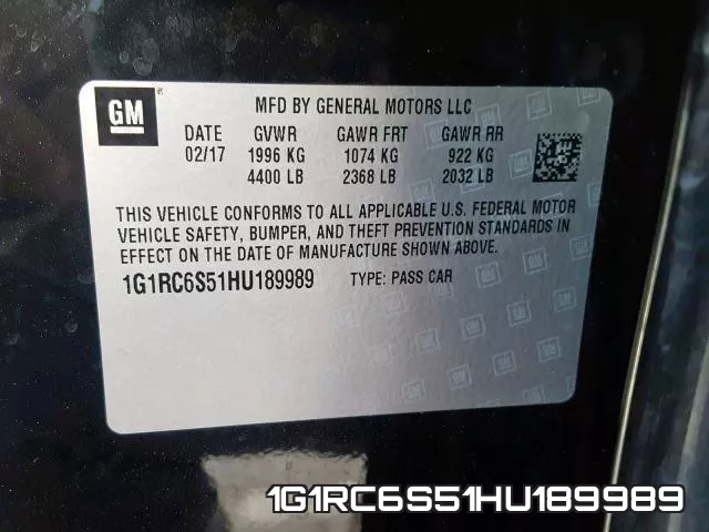 1G1RC6S51HU189989 фото 2