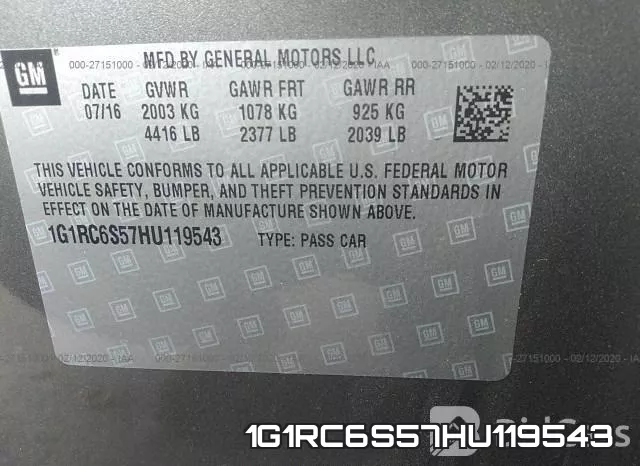 1G1RC6S57HU119543 фото 10